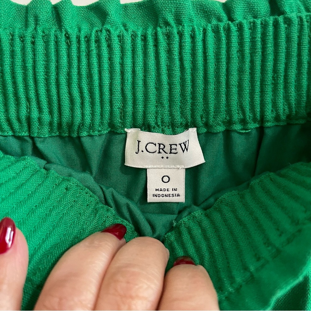 J. Crew Vibrant Green Scalloped Mini Skirt Size 0 - Picture 2 of 10